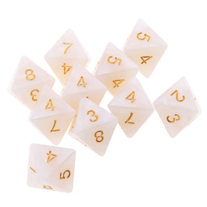 10pieces 8 Sided Dice D8 Polyhedral Dice for DND Party Table Board Games Dice Set Acrylic 1.6cm D8 Polyhedral Dices