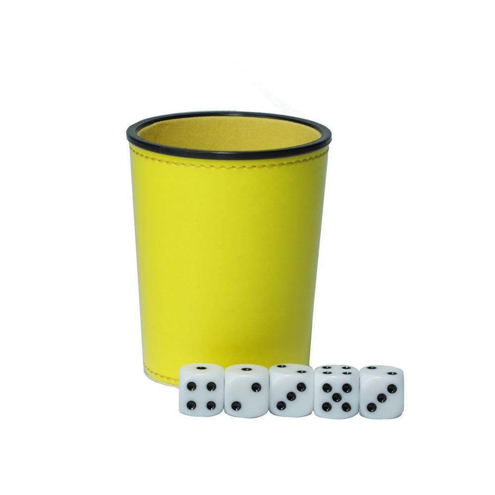 Leather PU Trumpet Flannel Dice Cup  With 6 Dices