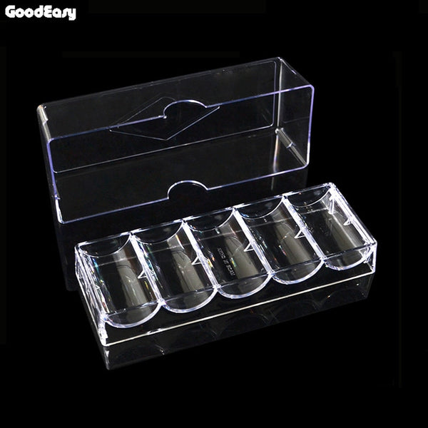 High Quality 100/200PCS Acrylic Poker Chip Tray/Box With Cover