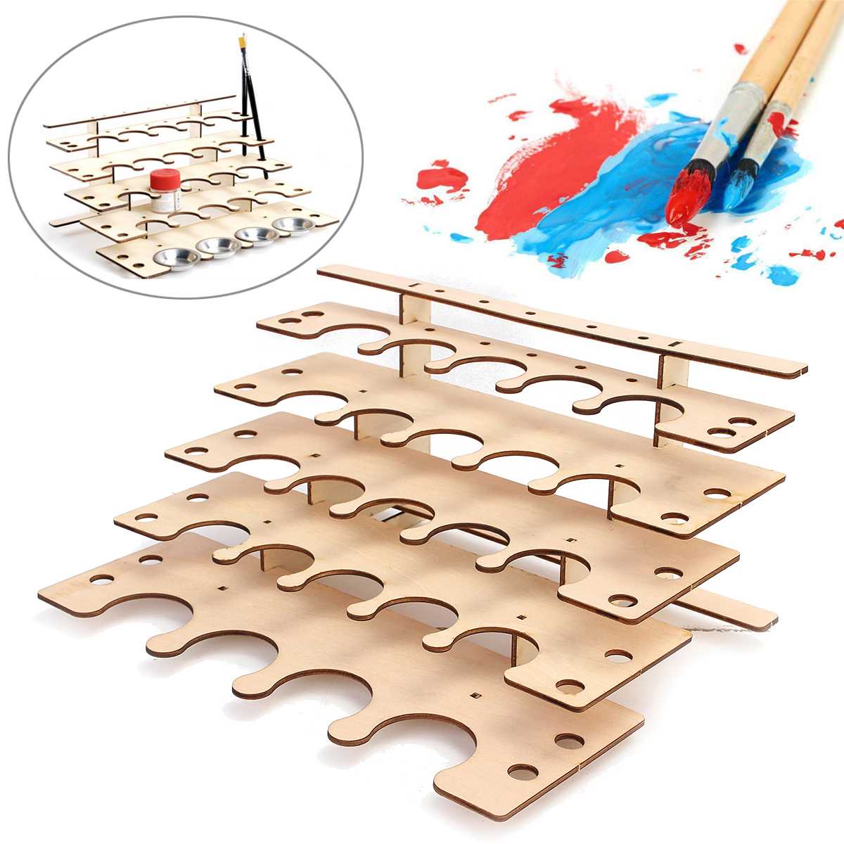 Collapsible Wooden Paint Storage Stand/Holder