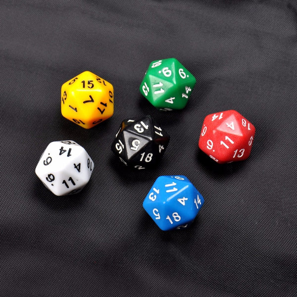 6pc D20 Dice in Opaque Colors