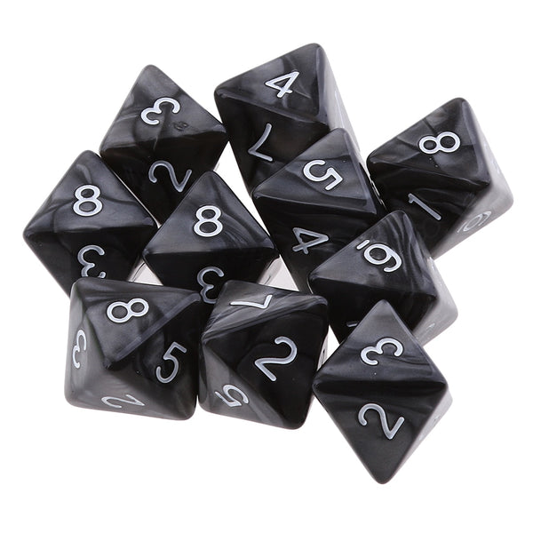 10pieces 8 Sided Dice D8 Polyhedral Dice for DND Party Table Board Games Dice Set Acrylic 1.6cm D8 Polyhedral Dices