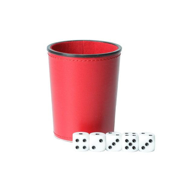 Leather PU Trumpet Flannel Dice Cup  With 6 Dices