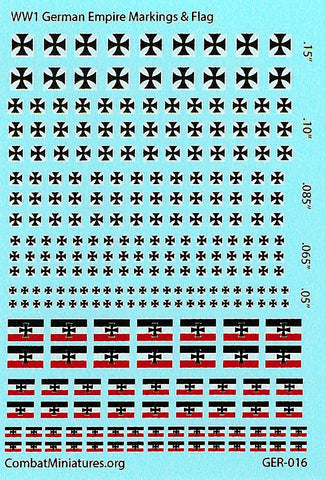 1/600 WW1 German Empire Markings & Flag Water Slide Decal