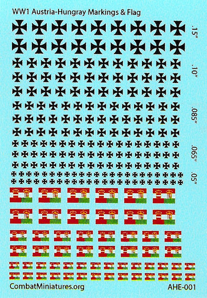 WW1 Austria-Hungary Empire Markings & Flags Water Slide Decal