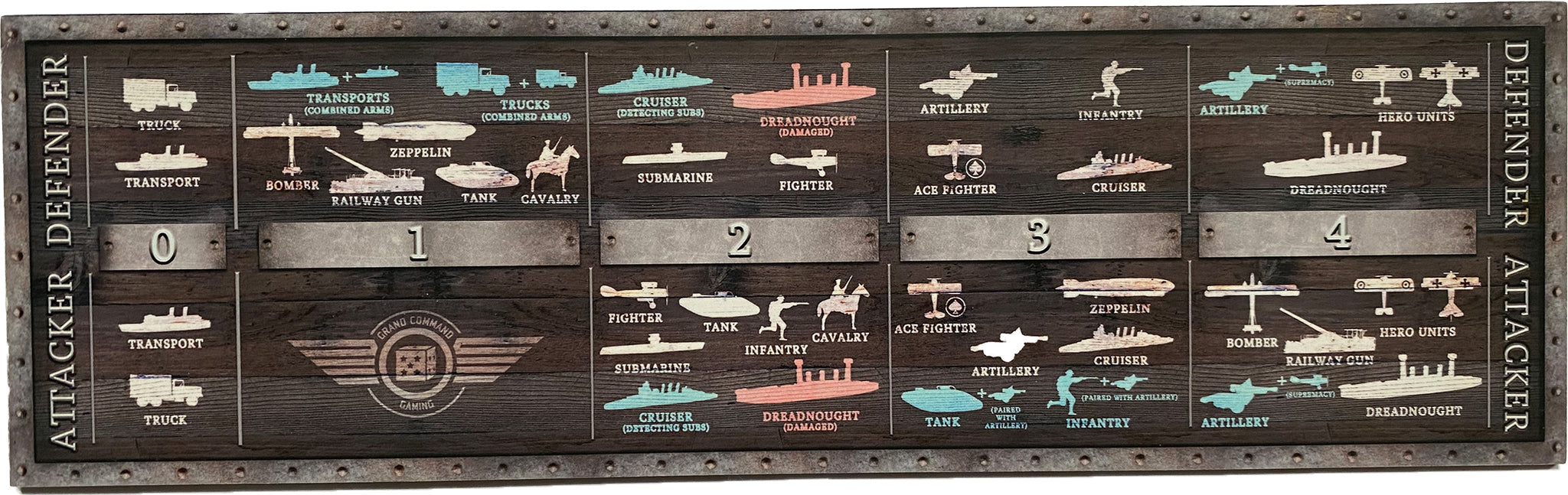 Printed Battle Board For Kings & Kaisers Board Game V1.4 (Heavy Weight Metal)