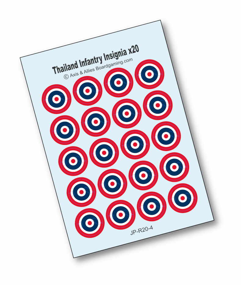 Axis & Allies Thailand Roundel Infantry Base Water Slide Decal (x20)