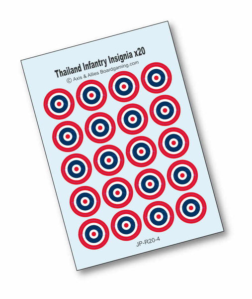 Axis & Allies Thailand Roundel Infantry Base Water Slide Decal (x20)