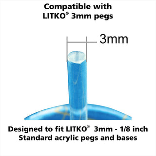 LITKO Standard Flight Stand Peg Toppers, Clear (20)