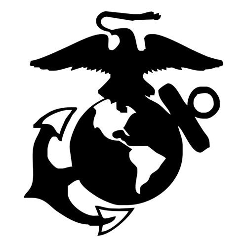 1/300-1/600 United States Marine Logo in Black Water Slide Decals
