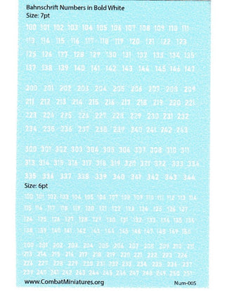 1/300-1/600 Bahnschrift Font Numbers in White