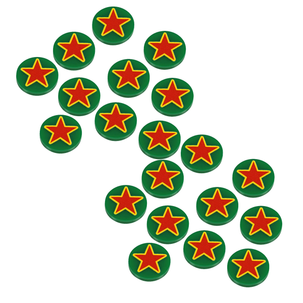 20pc WWII Faction Tokens, Russia Red Army Star Roundels