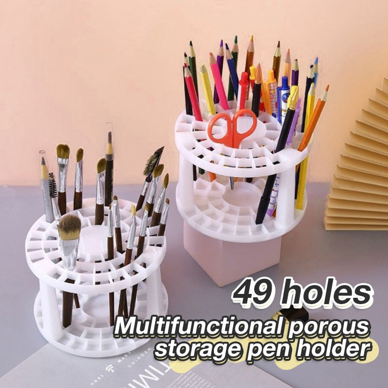 49 Hole Paint Brush, Pen Desk Organizer
