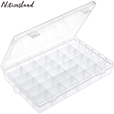 24/36 Grids Plastic Organizer Box Craft Organizer Storage with Adjustable Dividers