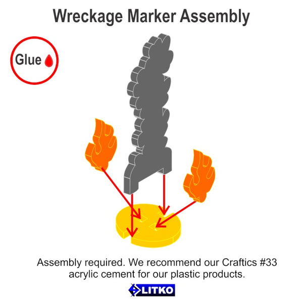 Litko Flaming Wreckage Marker, Medium (x5)