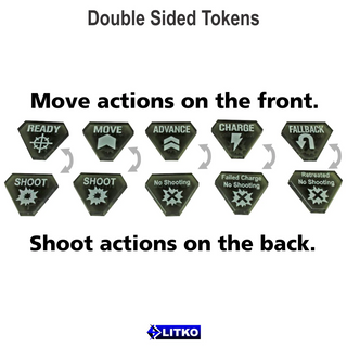 Combat Token Set compatible with WH:KT, Translucent Grey & Red (x50)