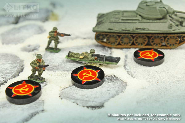 10pc WWII Faction Tokens, Soviet Union Communist Symbol