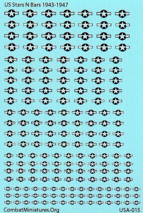 1/600 US Stars N Bars 1943-1947 Water Slide Decals