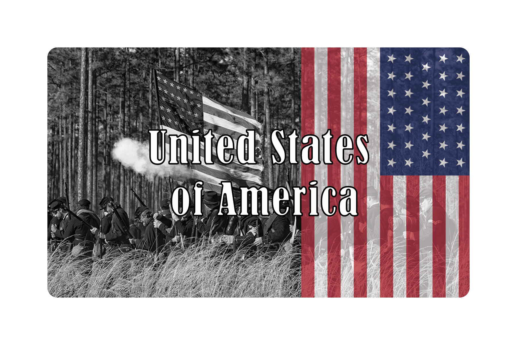 United States of America Combat Label 1861 (3.3"x5.6")