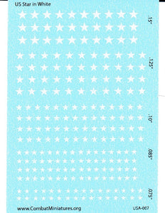 1/285 US Star in White Water Slide Decals