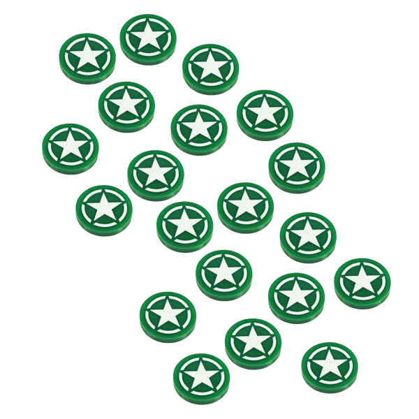 20pc WWII Tokens, American Army Green Roundel