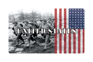 World War 2 Organizational Combat Label Set with Flags