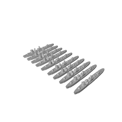 3D Printed 10pc IJN Fubuki Class Destroyer Floatilla