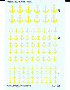 1/300-1/600 Anchor Silhouette in Yellow Water Slide Decals