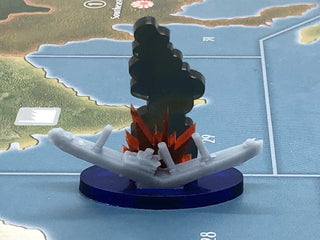 Acrylic/3D Printed Broken in Half Convoy Disruption Marker (x5) - Combat Miniatures