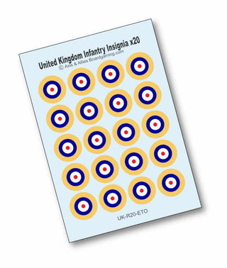 Axis & Allies British Roundel Infantry Base Water Slide Decal - Combat Miniatures