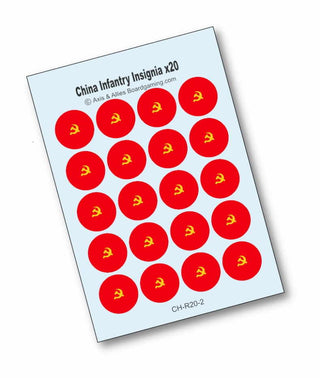 Axis & Allies Chinese Communists Roundel Infantry Base Water Slide Decal (x20) - Combat Miniatures