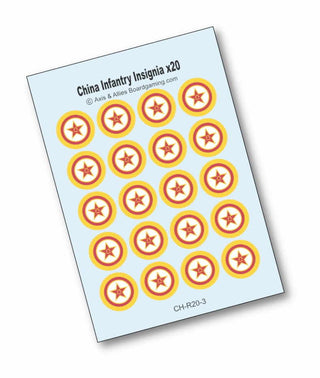 Axis & Allies Chinese Communists Roundel Infantry Base Water Slide Decal (x20) - Combat Miniatures
