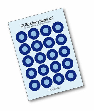Axis & Allies FEC Roundel Infantry Base Water Slide Decal (x20) - Combat Miniatures