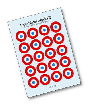 Axis & Allies French Roundel Infantry Base Water Slide Decal - Combat Miniatures