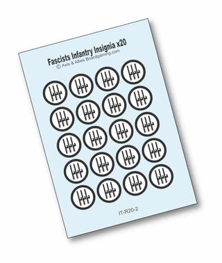 Axis & Allies Italian Fascist Roundel Infantry Base Water Slide Decals (x20) - Combat Miniatures