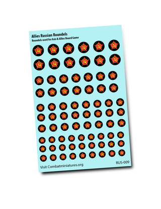Axis & Allies Russian Roundel Water Slide Decals - Combat Miniatures