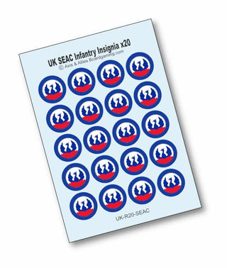 Axis & Allies SEAC Roundel Infantry Base Water Slide Decal (x20) - Combat Miniatures