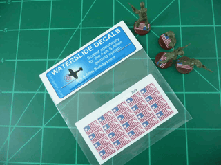 Axis & Allies US Flag Infantry Base Insignia Water Slide Decal - Combat Miniatures