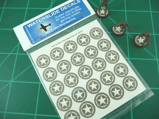 Axis & Allies US Infantry Base Insignia Water Slide Decal (x25) - Combat Miniatures