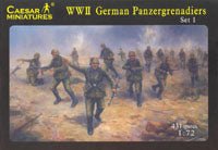 Caesar Miniatures 1/72 WWII German Panzergrenadiers Set 1 - Combat Miniatures