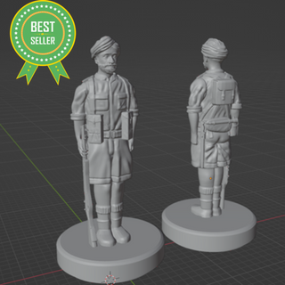 1/72 3D Printed WW2 Sikh Commonwealth Infantry (x10)