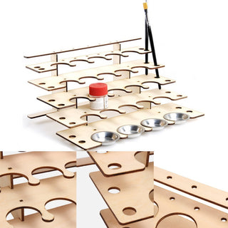 Collapsible Wooden Paint Storage Stand/Holder - Combat Miniatures