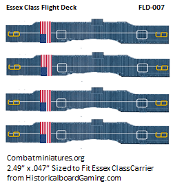 Custom Essex Class Carrier Flight Deck Sticker (x4) - Combat Miniatures