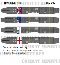 Custom HMS Ark Royal Class Flight Deck Sticker (x4) - Combat Miniatures