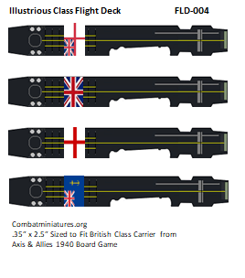 Custom Illustrious Class Flight Deck Sticker (x4) - Combat Miniatures