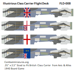 Custom Illustrious Class Flight Deck Sticker (x4) - Combat Miniatures