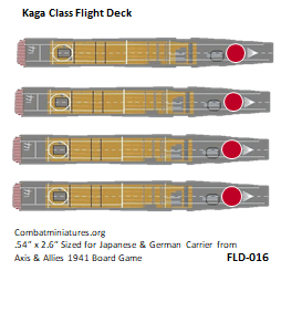 Custom Japanese Akagi Class Carrier Flight Deck Sticker (x4) - Combat Miniatures