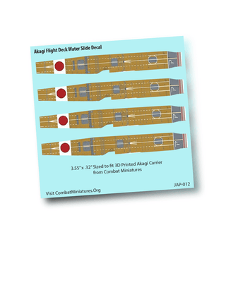 Custom Japanese Akagi Class Carrier Flight Deck Water Slide Decal (x4) - Combat Miniatures