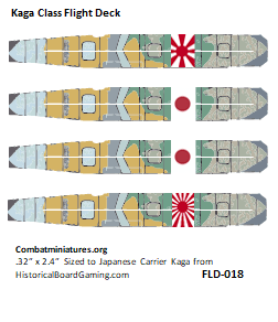 Custom Japanese Kaga Class Carrier Flight Deck Sticker (x4) - Combat Miniatures