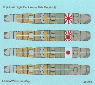 Custom Japanese Kaga Class Carrier Flight Deck Water Slide Decals (x4) - Combat Miniatures
